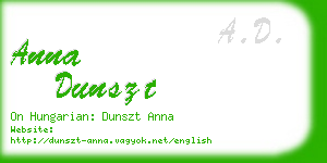 anna dunszt business card